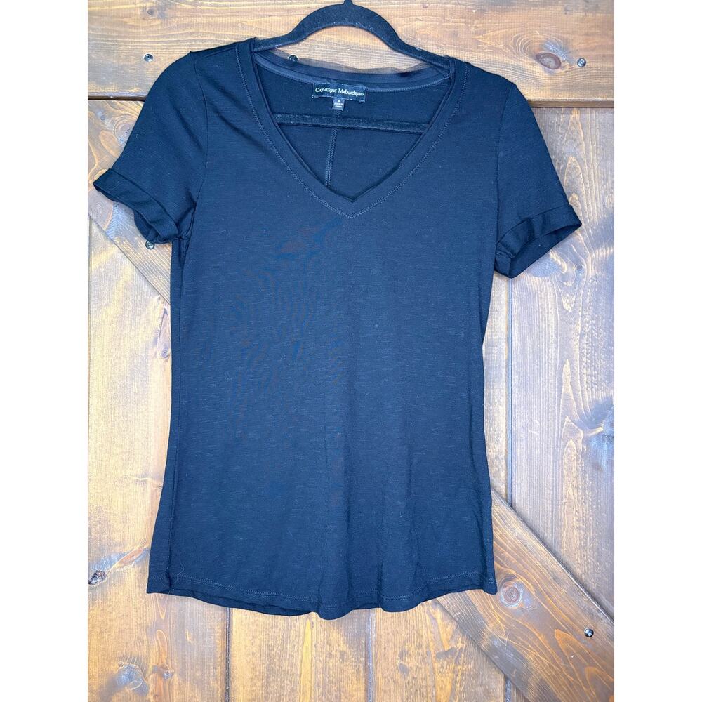Catherine Malandrino Women's small black Short Sleeve Shirt